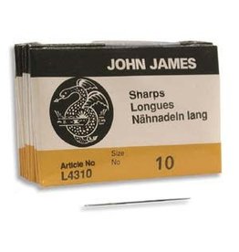 John James Beading Needle Size 10 Short  Sharps  1.25"   x25