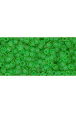 Toho 7fB 11  Round 40g Transparent  Peridot Green Matte