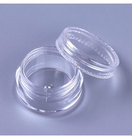 Bead Container with screw on lid Clear  3x1.8cm x12