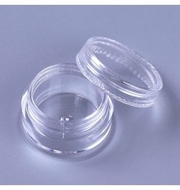 Bead Container with screw on lid Clear  3x1.8cm x12
