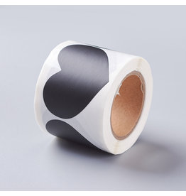 Black Sticker Heart  41x60mm  x1 Roll  150pcs