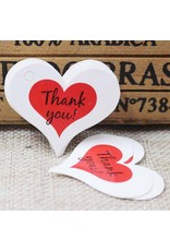 White Paper Gift Tag  Thank You Heart  32x39mm  x10