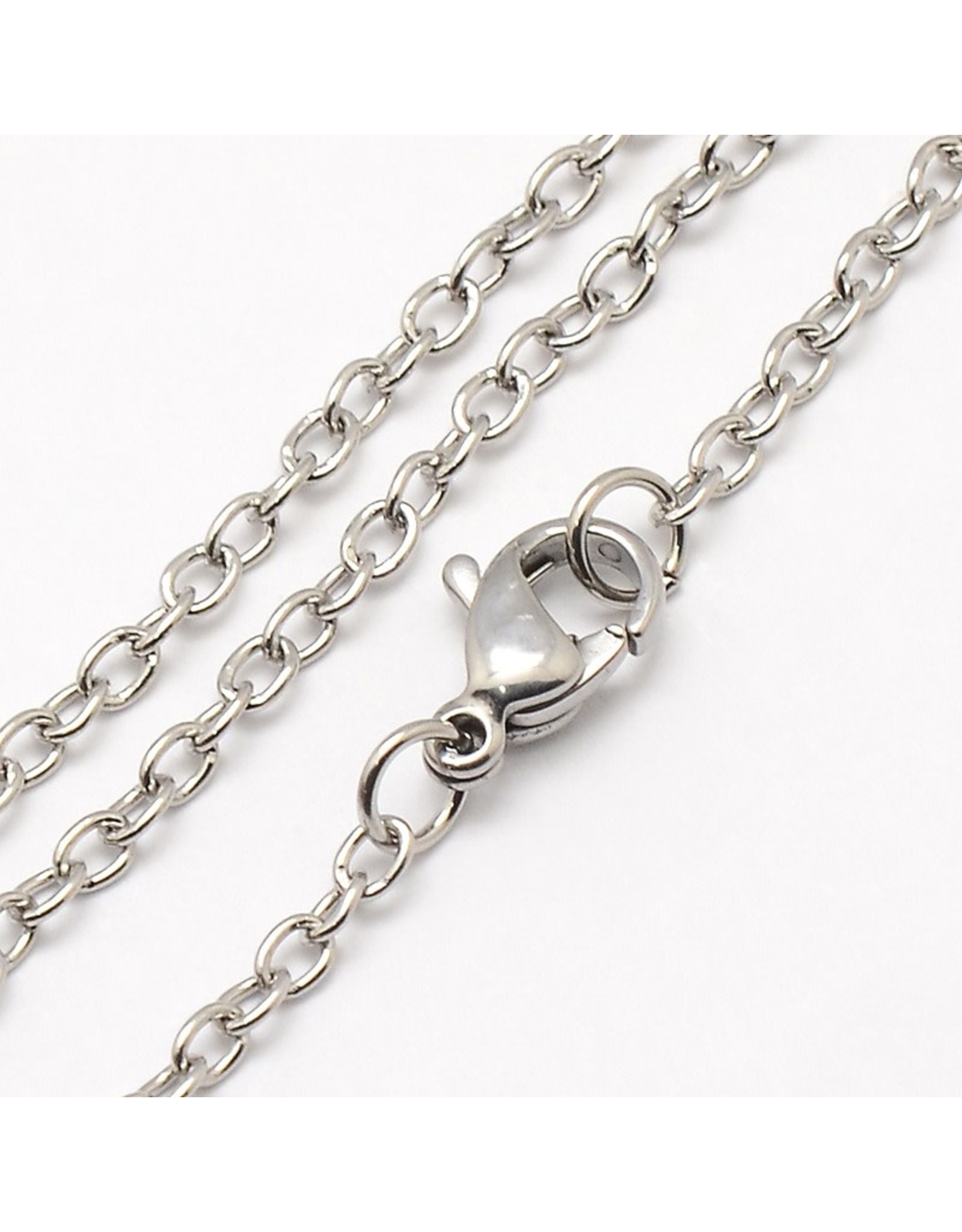Stainless Steel  Necklace  2.5x2mm  17'' x1