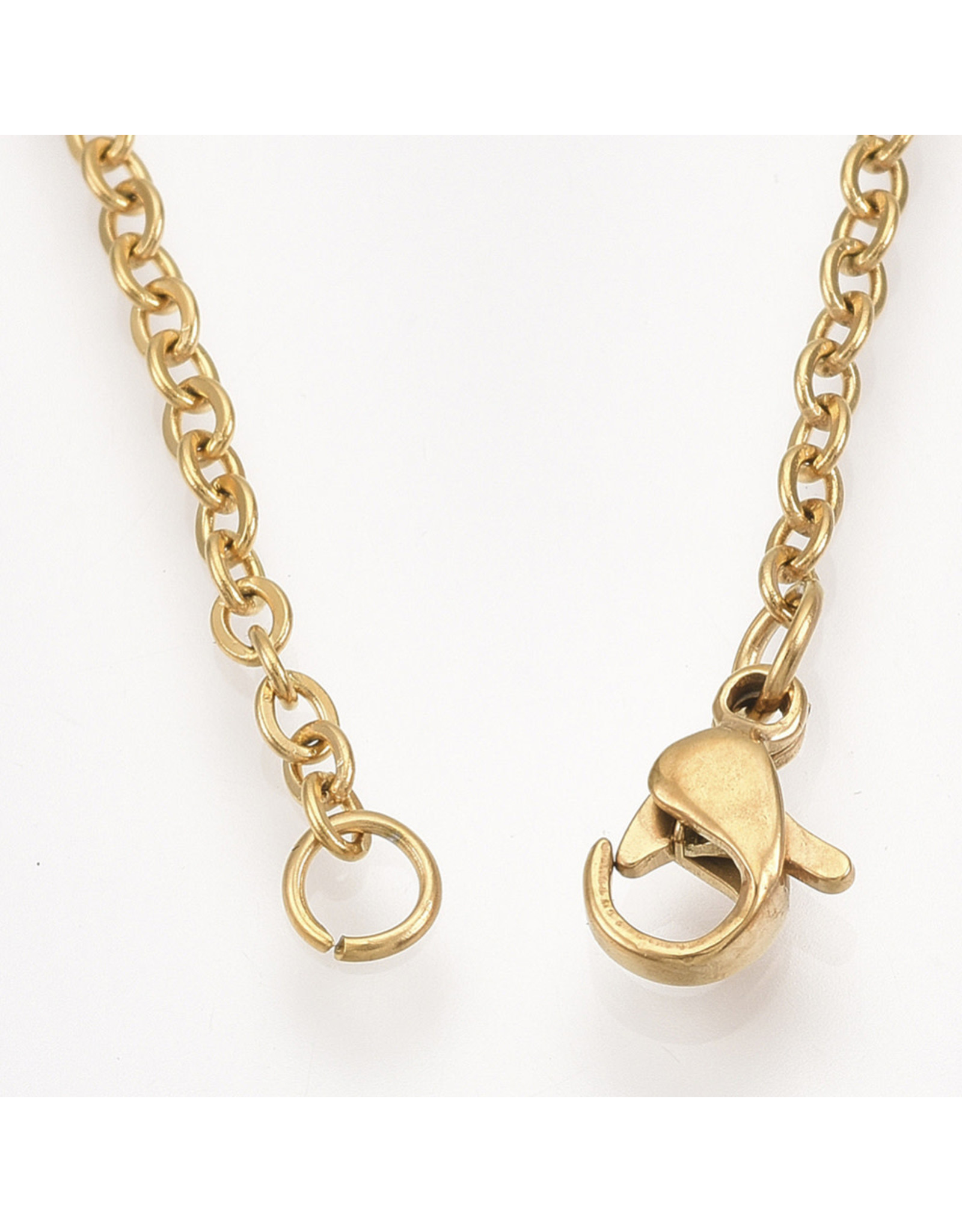 Bee  Necklace Stainless Steel  Gold 25x39mm  17'' x1