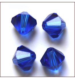 4mm Bicone  Sapphire Blue   'AAA'  Grade  x50