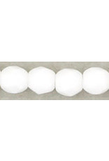 Czech 3mm Fire Polish Opaque White  x50