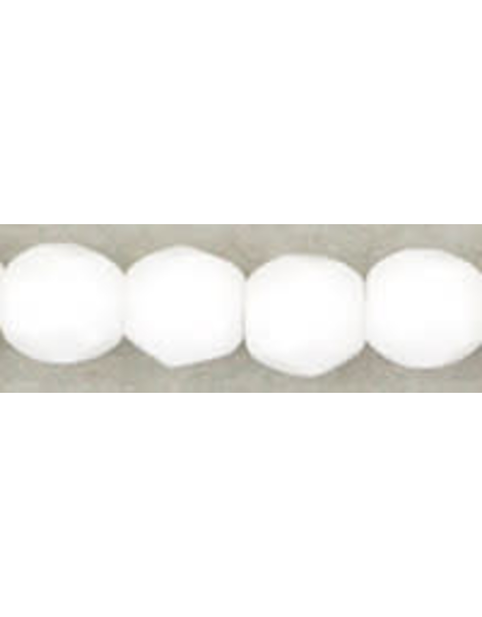Czech 3mm Fire Polish Opaque White  x50