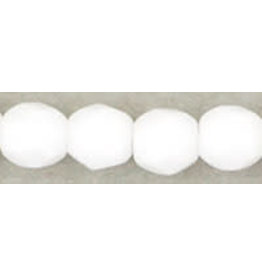 Czech 3mm Fire Polish Opaque White  x50