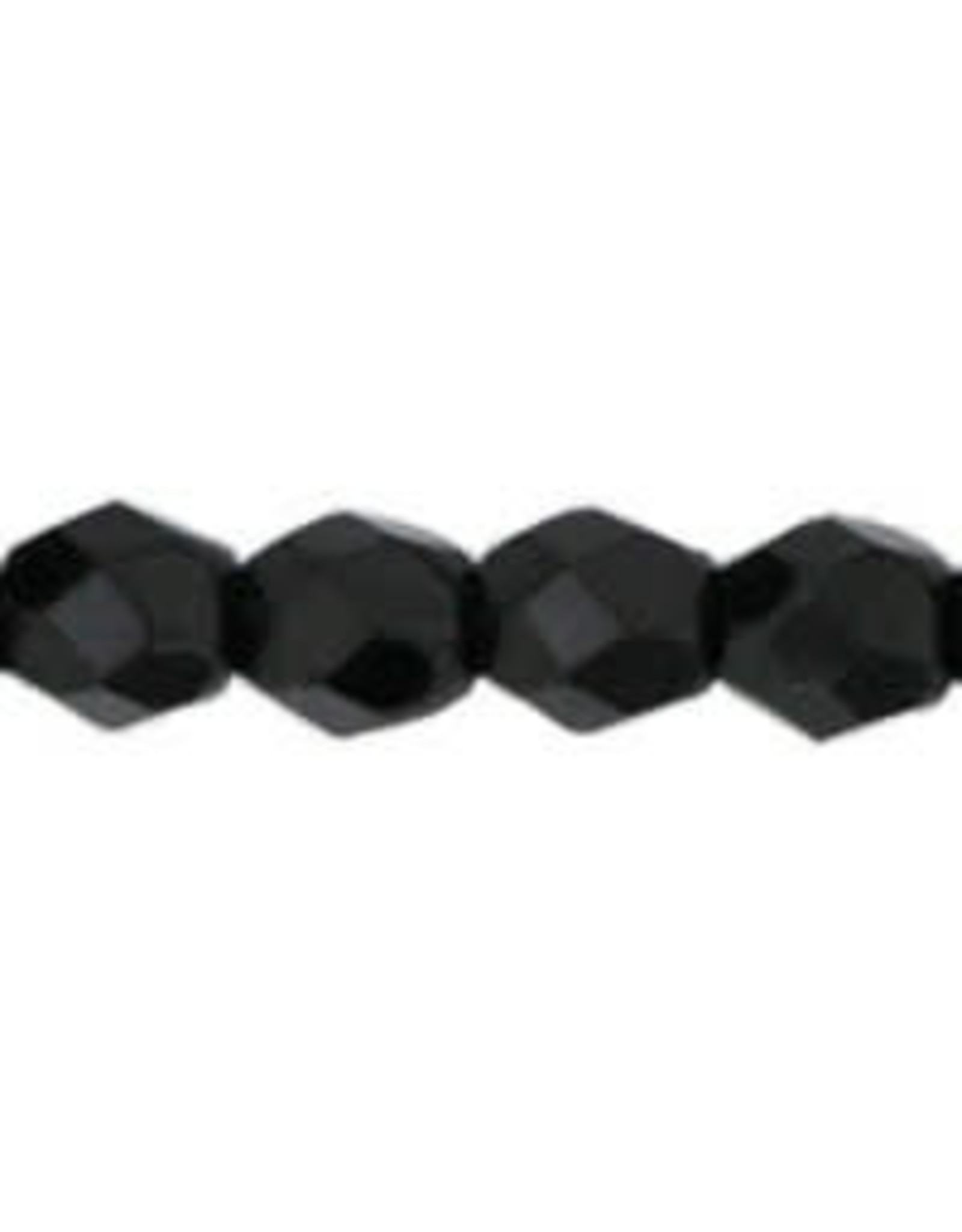Czech 3mm Fire Polish  Jet Black  x50