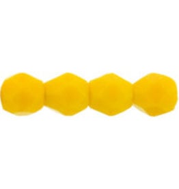 Czech 3mm Fire Polish  Opaque Yellow  x50