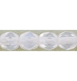 Czech 4mm Fire Polish White Opal  x50