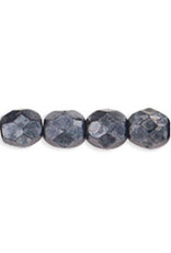 Czech 4mm Fire Polish  Hematite Grey x50