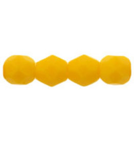 Czech 4mm Fire Polish Opaque Yellow x50