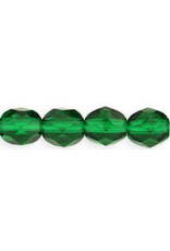 Czech 4mm Fire Polish Emerald Green x50