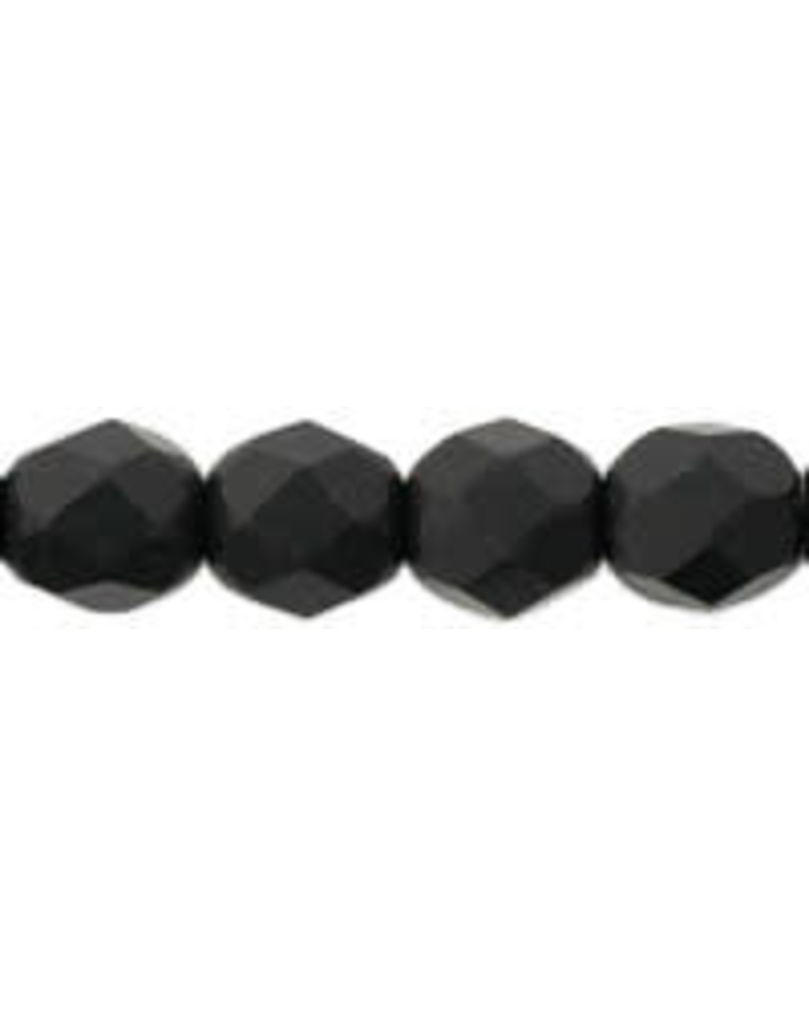 Czech 6mm Fire Polish  Jet Black Matte x25