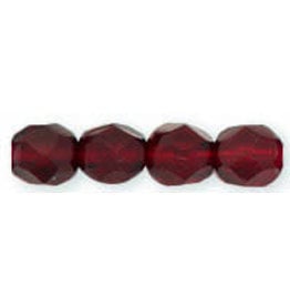 Czech 6mm Fire Polish Garnet Red  x25