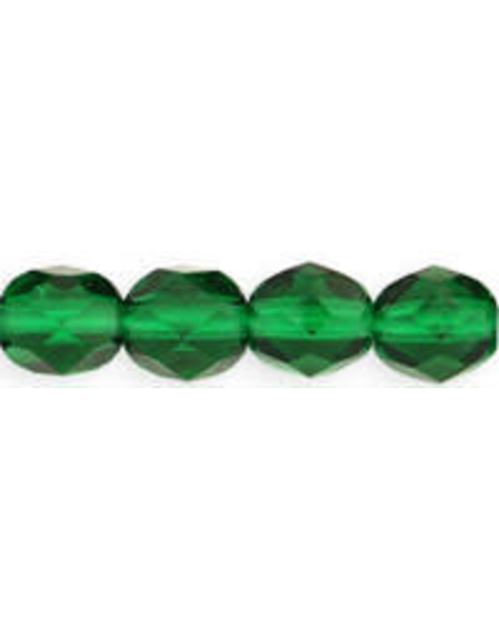 Czech 6mm Fire Polish  Emerald  Green  x25