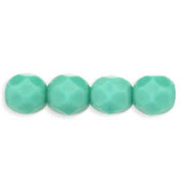 Czech 6mm Fire Polish Opaque Turquoise Blue x25