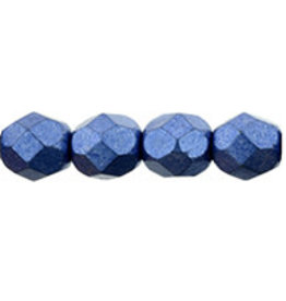 Czech 6mm Fire Polish Navy Blue Matte Metallic x25