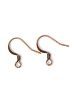 Ear Wire Flat 14mm Antique Copper x50 NF