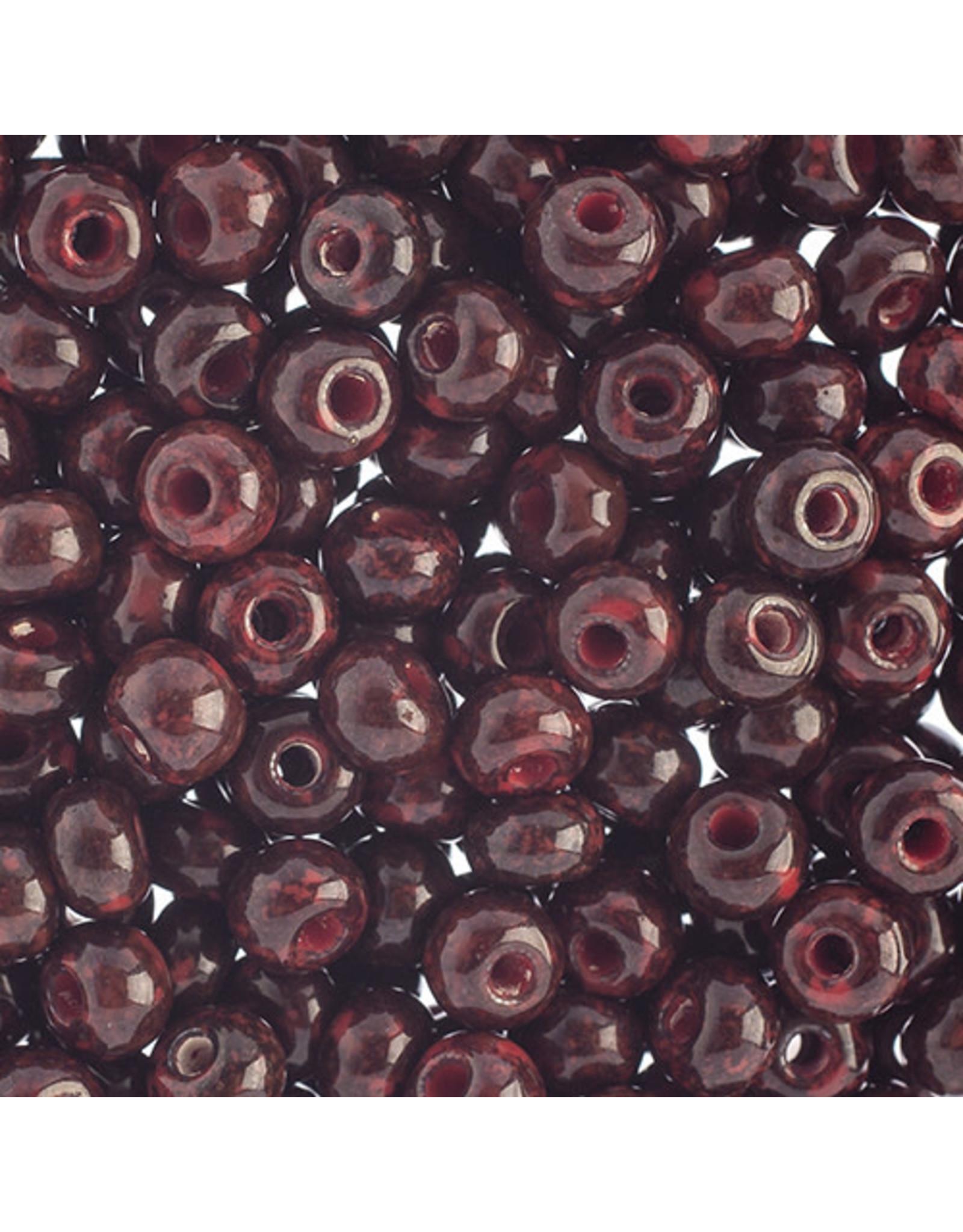 Czech 801525  2 Czech Seed 20g   Opaque Red Travertine
