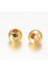 Round  Spacer Bead  5mm  Gold  x100