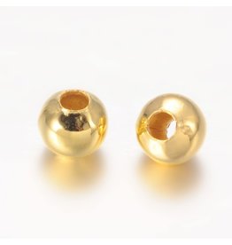 Spacer Bead Round 3mm  Gold  x100