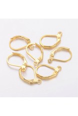 Ear Wire 10x15mm Lever Back Gold x50 NF