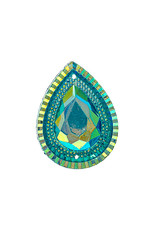 Drop Resin Cabochon 20x30mm Turquoise Blue AB  x2