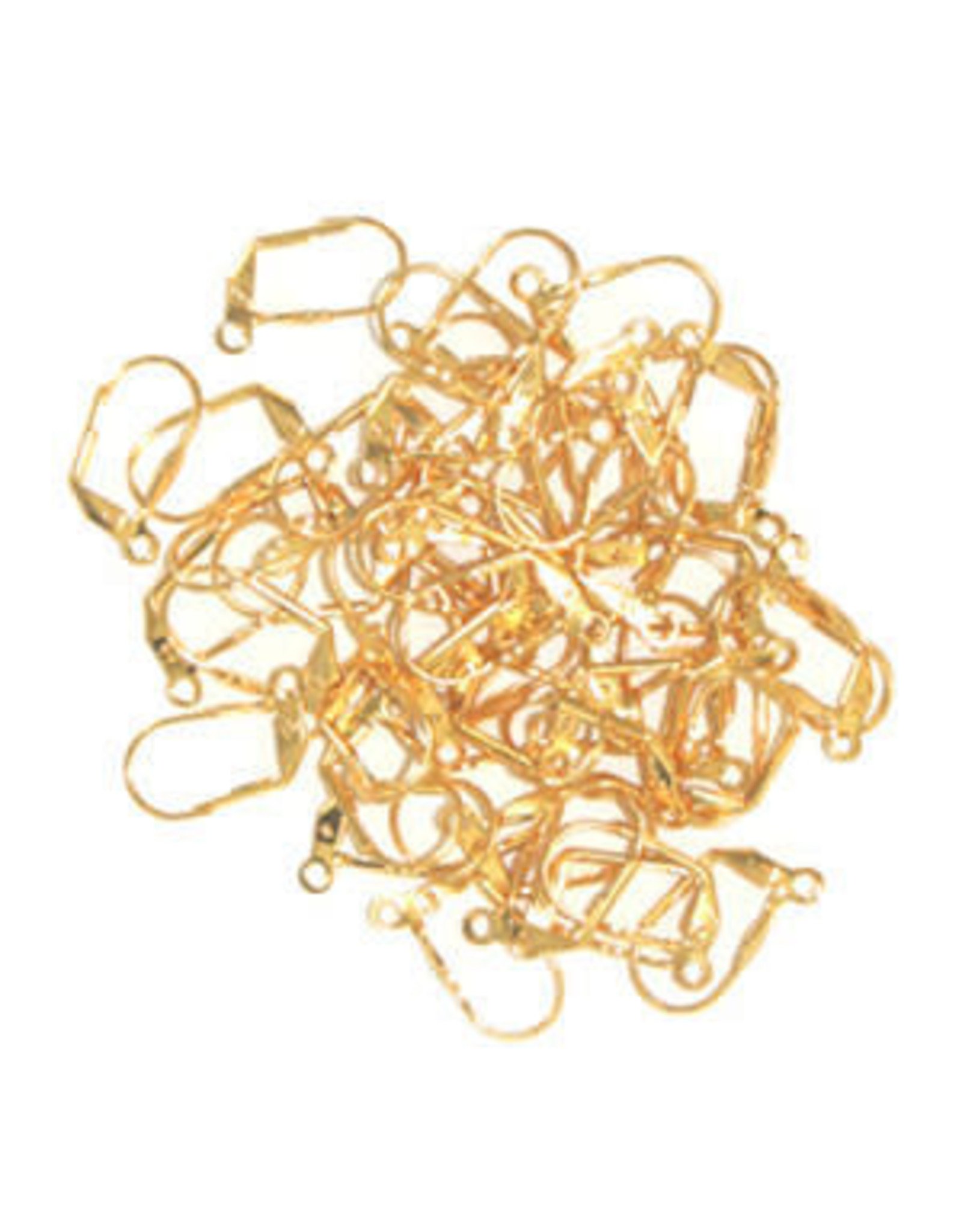 Ear Wire 17x9mm Lever Back Gold with Shell x50 NF