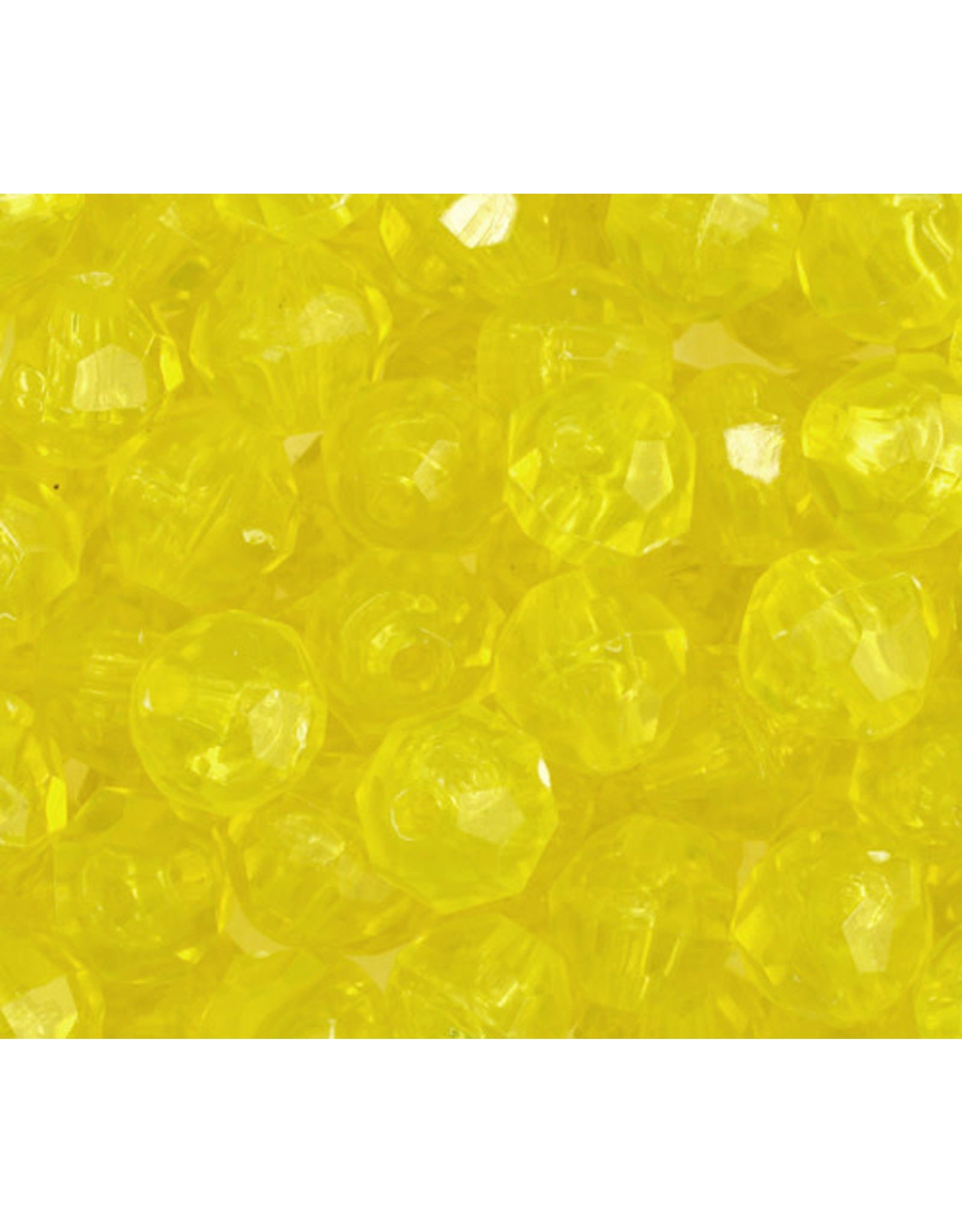 Faceted Round  8mm Transparent Yellow  x250