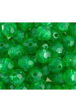 Faceted Round  8mm Transparent Green  x250