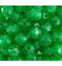Faceted Round  8mm Transparent Green  x250