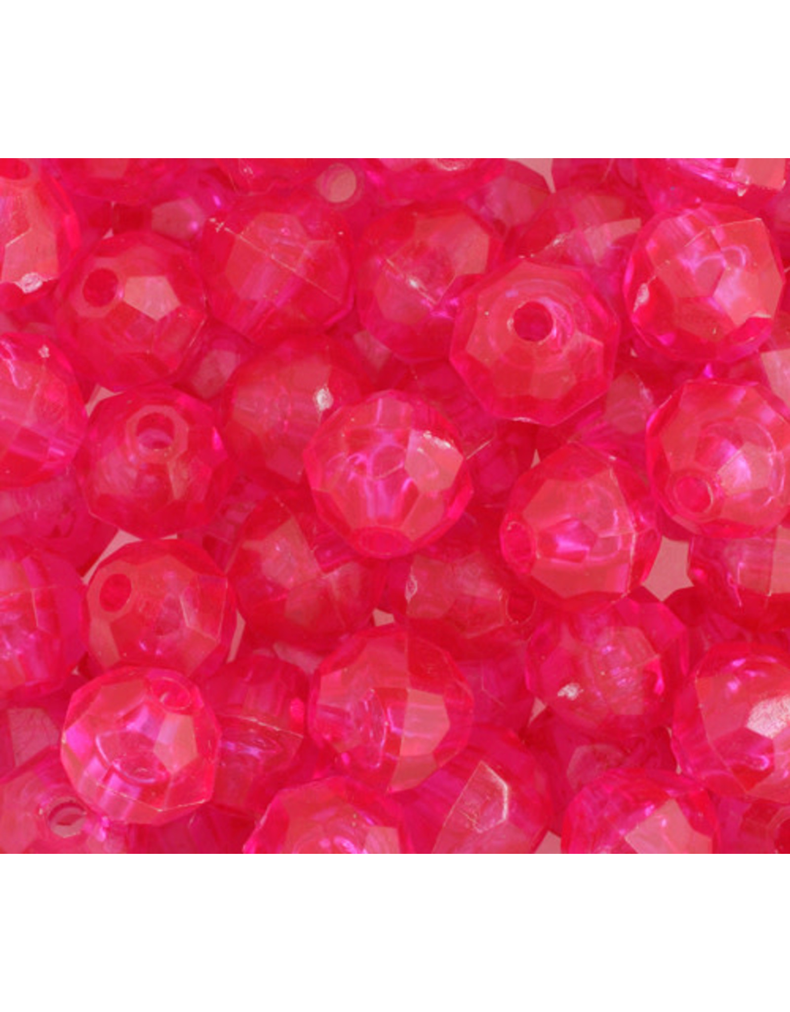 Faceted Round  8mm Transparent Fucshia Pink x250