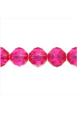 Faceted Round  8mm Transparent Fucshia Pink x250
