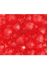 Faceted Round  8mm Transparent Raspberry Red x250