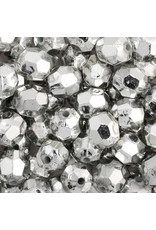 Faceted Round  8mm Silver x250
