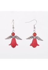Hook Earring Angel Red Carnelian 50mm   x1 Pair