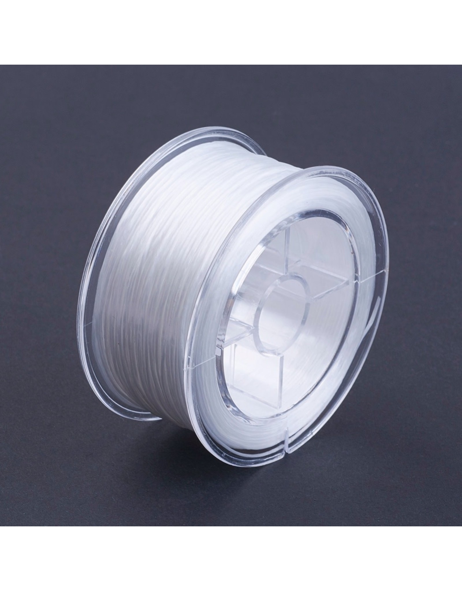 Elastic Cord  White Flat  .6mm  x50m