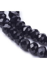 4x3mm Rondelle  Jet Black  x100