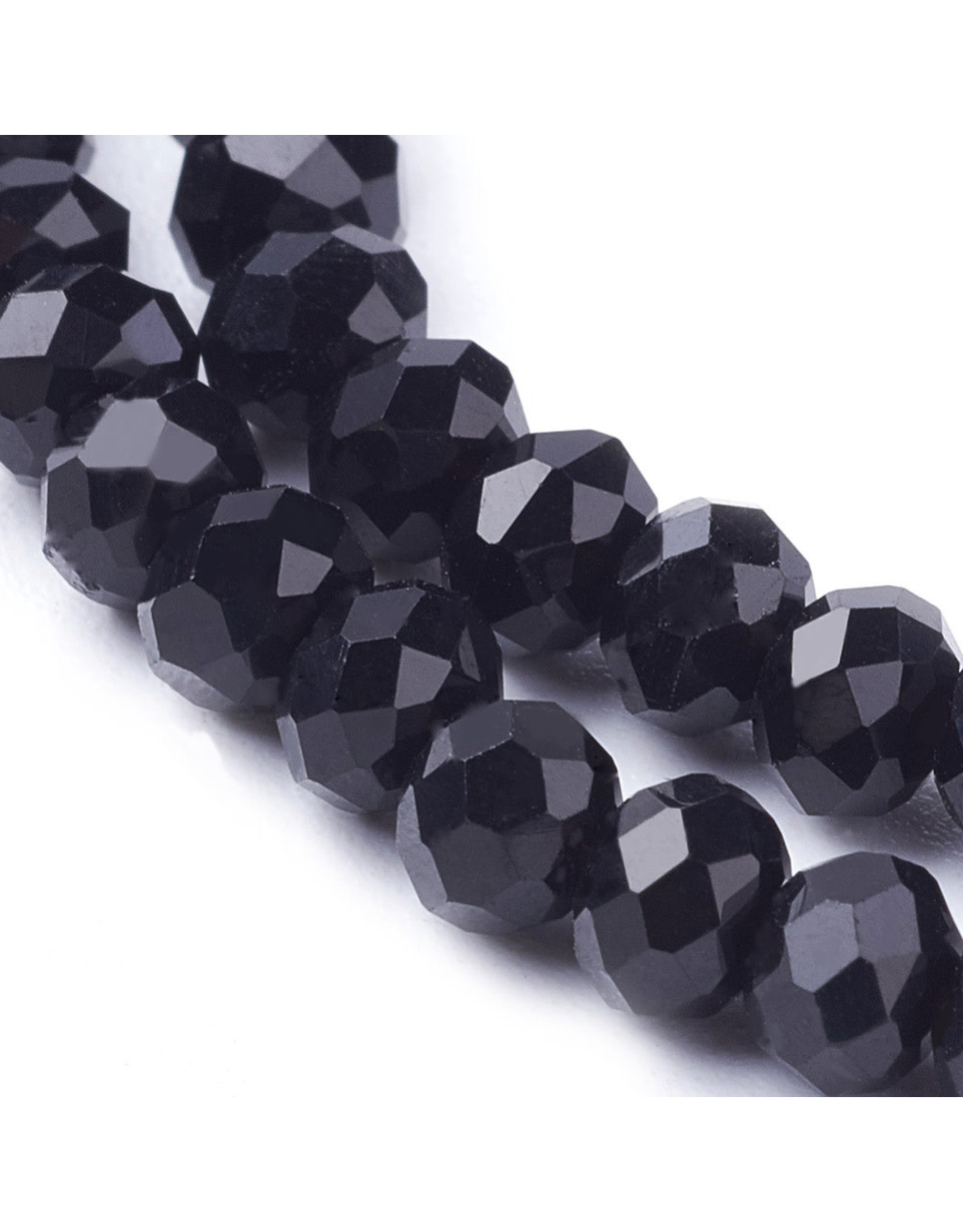 4x3mm Rondelle  Jet Black  x100