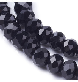 4x3mm Rondelle  Jet Black  x100