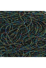 Czech 601010 13/0 Charlotte Cut Seed Hank 12g  Opaque Green AB
