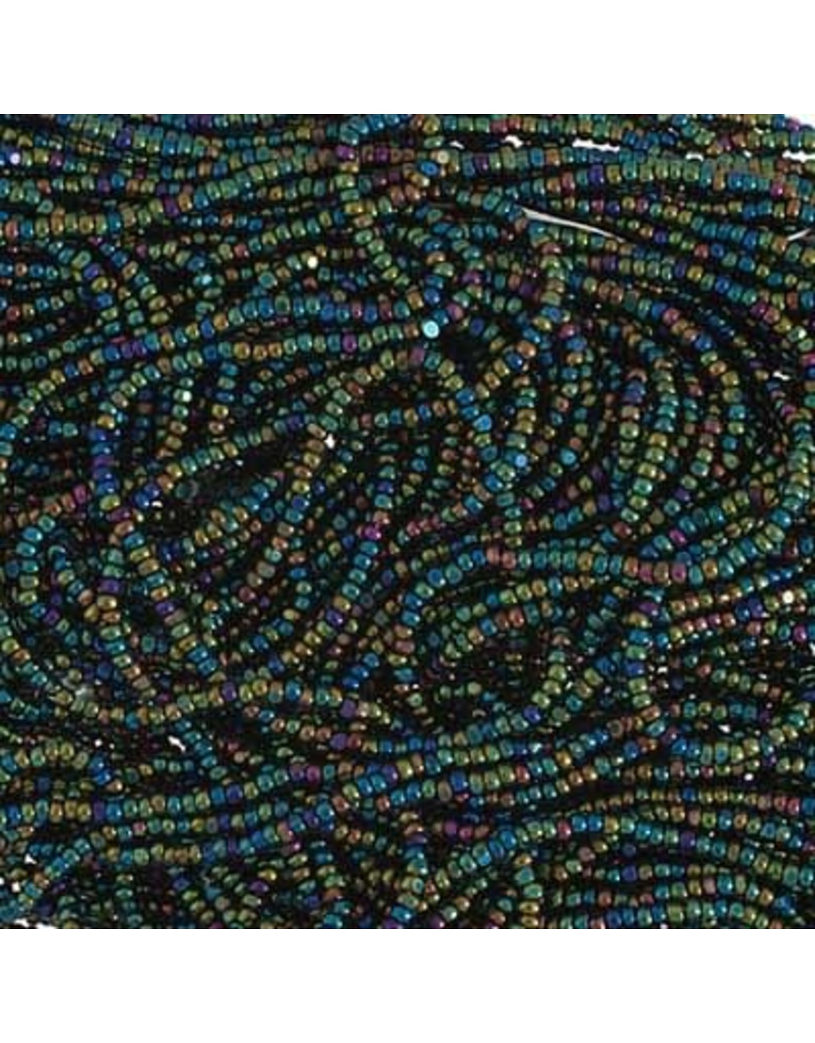 Czech 601010 13/0 Charlotte Cut Seed Hank 12g  Opaque Green AB
