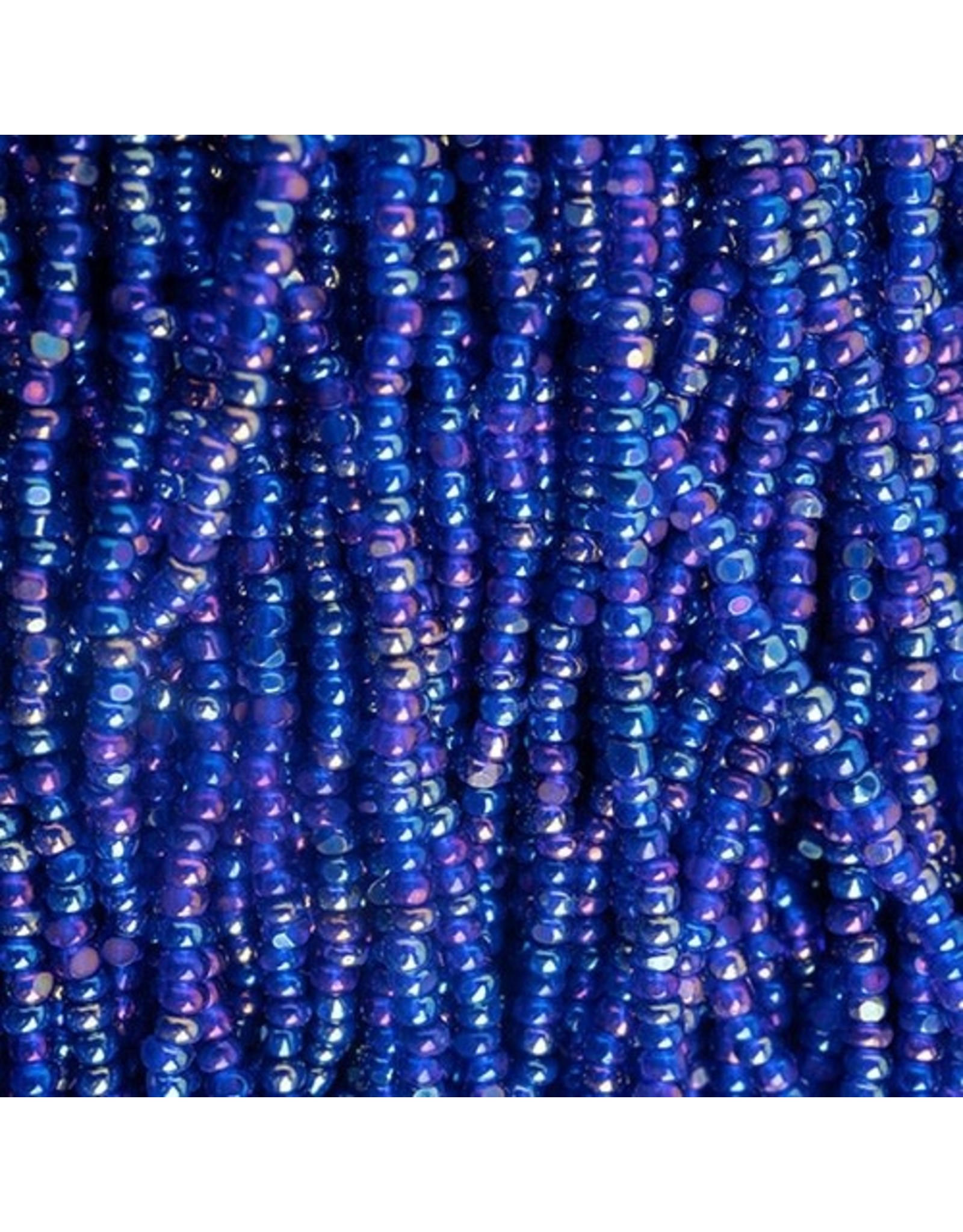 Czech 601019 13/0 Charlotte Cut Seed Hank 12g  Transparent Dark Blue AB