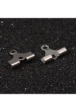 Earring  Crimp End 9x10mm Stainless Steel  x10