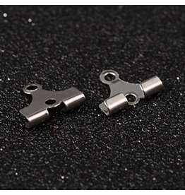 Earring  Crimp End 9x10mm Stainless Steel  x10