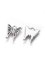 Butterfly  Antique Silver 16x14mm  x10  NF