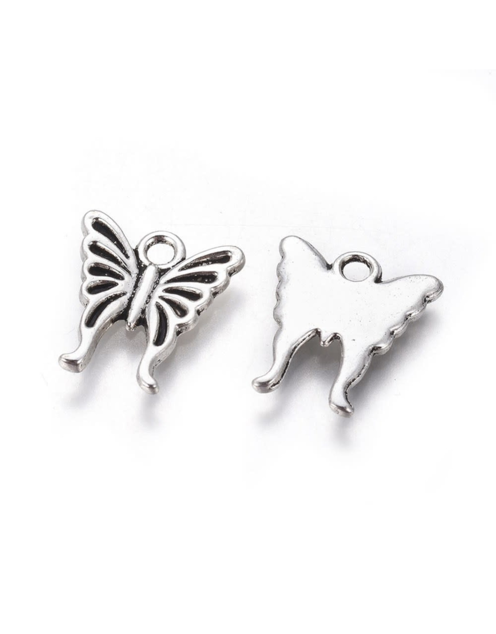 Butterfly  Antique Silver 16x14mm  x10  NF