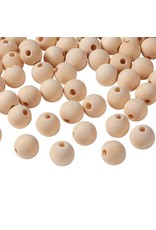 16mm Unfinished Wood Round  Bead  x25